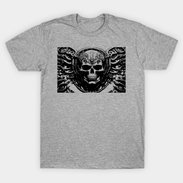 Skull Giger Style T-Shirt by lkn